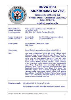croatia open 2012 – christmas cup kompletni rezultati