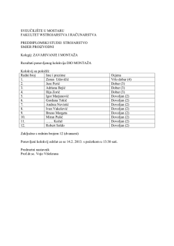 SVEUČILI&Scaron;TE U MOSTARU - Fakultet strojarstva i računarstva