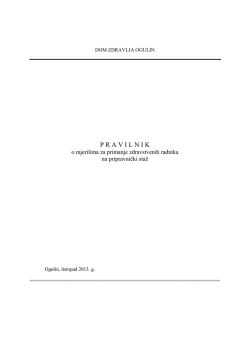 PRAVILNIK o mjerilima za primanje zdravstvenih radnika na &hellip;