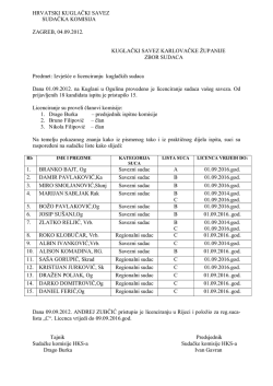 Izvje&scaron;će o licenciranju u OG-2012
