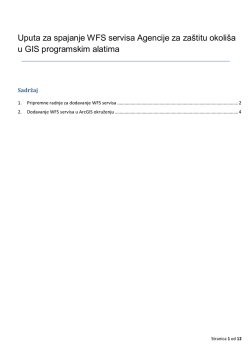 Uputa za dodavanje WFS servisa u GIS