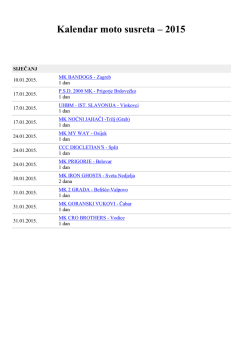 Kalendar moto susreta &ndash; 2015