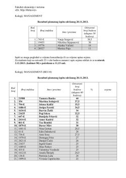 rez.ispita 20.11.2013 - Fakultet ekonomije i turizma "Dr. Mijo Mirković"