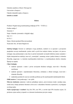 Pregled ranog muslimanskog mi&scaron;ljenja