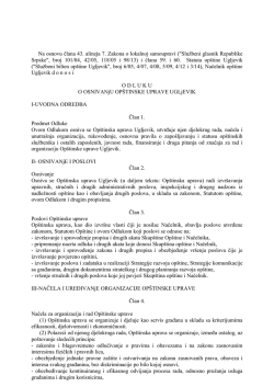 Odluka o osnivanju Op&scaron;tinske uprave Ugljevik