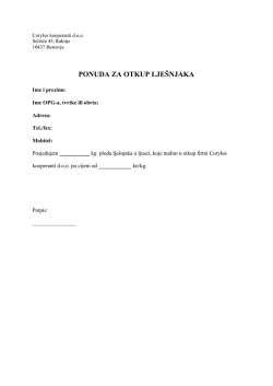 PONUDA ZA OTKUP LJE&Scaron;NJAKA