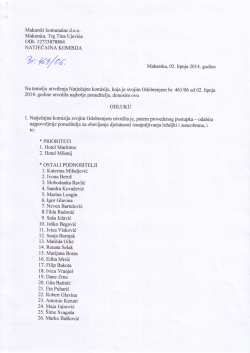 Odluka za ležaljke i suncobrane 2014 - Odobrenje - PDF