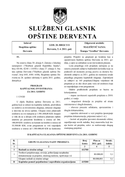 "Službeni glasnik op&scaron;tine Derventa", broj: 3/11
