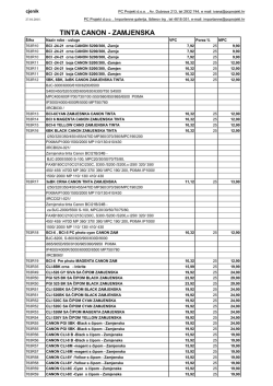 CJENIK - Canon tinte -Zamjenske