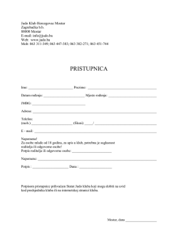 PRISTUPNICA - Judo klub Neretva Mostar