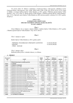 Na osnovu člana 23. Zakona o budžetima u