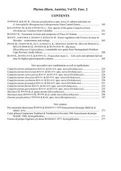 Phyton (Horn, Austria), Vol 53, Fasc. 2 CONTENTS