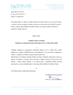 Rezultati Natječaja za organizaciju znanstvenih skupova