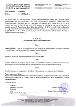 Preuzmite – Odluku o izboru kandidata