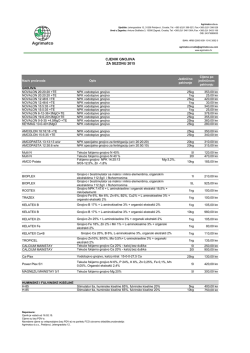 CJENIK GNOJIVA ZA SEZONU 2015