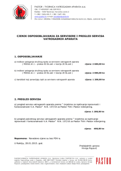 CJENIK OSPOSOBLJAVANJA ZA SERVISERE I