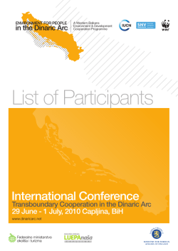 List of Participants - Environment for People in the Dinaric Arc
