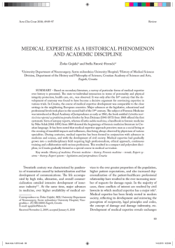 medical expertise as a historical phenomenon and academic