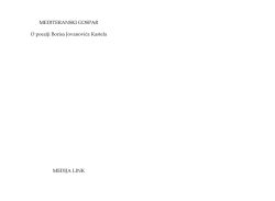 MEDITERANSKI GOSPAR O poeziji Borisa