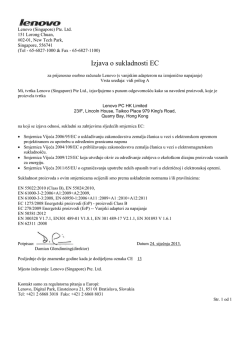 Izjava o sukladnosti EC