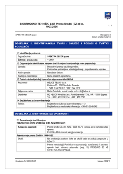 SIGURNOSNO-TEHNIČKI LIST Prema Uredbi (EZ-a) br