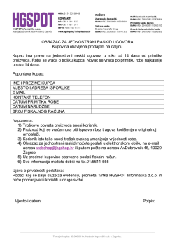 OBRAZAC ZA JEDNOSTRANI RASKID UGOVORA