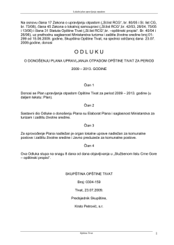 lokalni plan upravljanja otpadom opstine Tivat