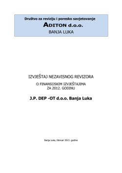 Dru&scaron;tvo za reviziju i poresko savjetovanje ADITON doo