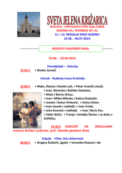 duhovno - informativni listić župe Zabok GODINA VII.; DVOBROJ 30