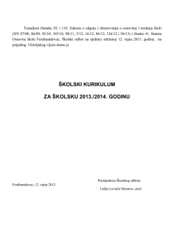 Skolski kurikulum13 14.pdf - Osnovna &scaron;kola Ferdinandovac