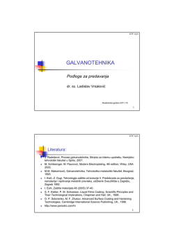 Galvanotehnika - podloge za predavanja