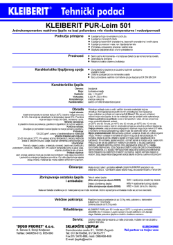 KLEIBERIT Tehnicki podaci - DEGO