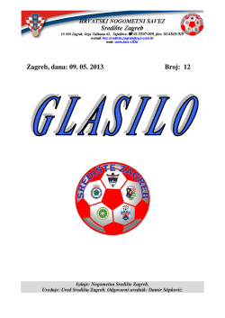Zagreb, dana: 09. 05. 2013. Broj: 12