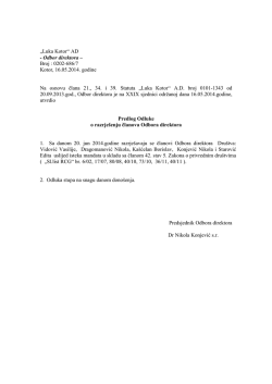 5.Predlog Odluke o razrje&scaron;enju članova O.D. Luka Kotor A.D.