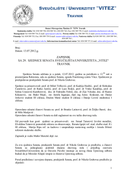 SVEUČILI&Scaron;TE / UNIVERZITET "VITEZ"