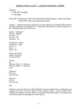 laboratorijska vježba iz upravljanja i regulacije broj 1