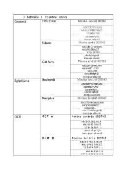 3. Tehnički I Posebni oblici Grotesk Egiptijana OCR