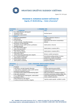 Program III. Kongresa sudskih vje&scaron;taka RH