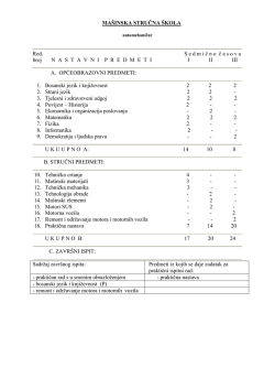 MA&Scaron;INSKA STRUČNA &Scaron;KOLA Red. S edmi č no č asova broj