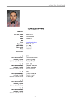 CURRICULUM VITAE - Slobomir P Univerzitet