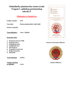Omladinska planinarska transverzala Tragom I. splitskog