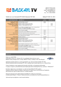novi Korisnik IPTV BOX Motorola VIP 1003. BalkanTV HD 02 | 2013
