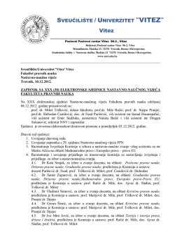 Sveučili&scaron;te/Univerzitet &bdquo;Vitez&ldquo;, Travnik