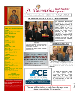 August 2013 Newsletter - St. Demetrios Greek Orthodox Church