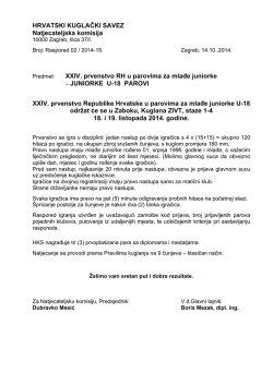 SATNICA I REDOSLIJED NASTUPA