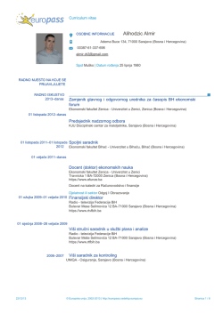 Alihodzic Almir - Politehnički fakultet Univerziteta u Zenici
