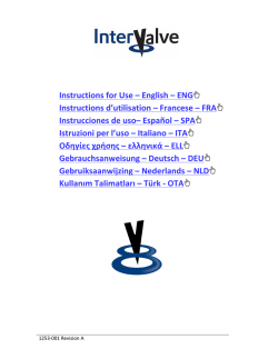 Instructions for Use - InterValve | V8 Aortic Valvuloplasty Balloon
