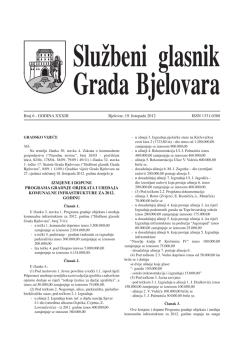 Službeni glasnik Grada Bjelovara br. 6/2012.