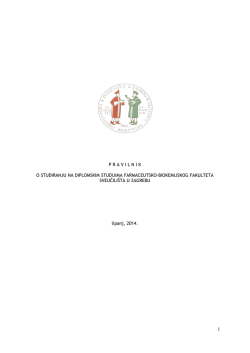 Pravilnik o studiranju na diplomskim studijima Farmaceutsko