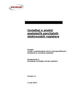 Izvje&scaron;taj o analizi postojećih parcijalnih